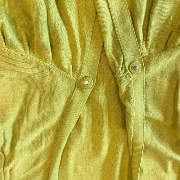 Jjill Womens Blazer Cardigan S Green SIlk Blend Front Vneck Bohemian Y2k CLassic - Picture 3 of 9